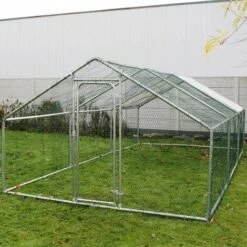 WILTEC Enclos Extérieur Volière Poulailler Clapier De Lapin Petite Cage Pour Animaux 4x3x2m Auvent