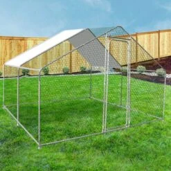 IDMARKET Enclos Poulailler 9 M² Parc Grillagé 3x3 M Acier Galvanisé - Naturel -Poulailler et élevage de la basse-cour Soldes 2022 10649286 5