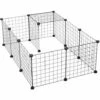PawHut Cage Parc Enclos Pour Animaux Domestiques L 106 X L 73 X H 36 Cm Bords Arrondis Fil Métallique Noir 55 - Noir