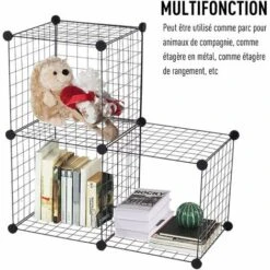 PawHut Cage Parc Enclos Pour Animaux Domestiques L 106 X L 73 X H 36 Cm Bords Arrondis Fil Métallique Noir 55 - Noir 9 PawHut Cage Parc Enclos Pour Animaux Domestiques L 106 X L 73 X H 36 Cm Bords Arrondis Fil Métallique Noir 55 - Noir -Poulailler et élevage de la basse-cour Soldes 2022 12311127 5