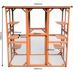 WILTEC Enclos Extérieur Parc Pour Chat Résistant Aux Intempéries 180 X 88 X 169 Cm Avec 6 Zones De Repos -Poulailler et élevage de la basse-cour Soldes 2022 13207777 4