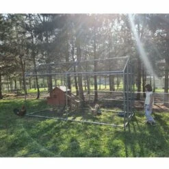 CHEMIN DES POULAILLERS Enclos Poulailler 8m² Tubes 32mm H2,25m - Parc Grillagé Renforcé 4x2m - Acier Galvanisé -Poulailler et élevage de la basse-cour Soldes 2022 13510122 4