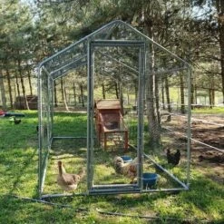 CHEMIN DES POULAILLERS Enclos Poulailler 8m² Tubes 32mm H2,25m - Parc Grillagé Renforcé 4x2m - Acier Galvanisé -Poulailler et élevage de la basse-cour Soldes 2022 13510122 5