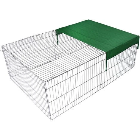 WILTEC Parc Enclos Pour Petits Animaux Domestiques 122 X 95 X 58 Cm Clôture Avec Protection Solaire Cage 2 WILTEC Parc Enclos Pour Petits Animaux Domestiques 122 X 95 X 58 Cm Clôture Avec Protection Solaire Cage – Image 2