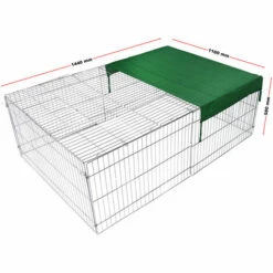 WILTEC Parc Enclos Petits Animaux Domestiques 144 X 116 X 58 Cm Clôture Protection Solaire Verrouillable -Poulailler et élevage de la basse-cour Soldes 2022 14647857 3