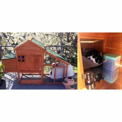 WILTEC Poulailler Avec Nichoir & Enclos Bois D’épicéa 1720x660x1200 Mm Grillage Bac à Crottes Galvanisé -Poulailler et élevage de la basse-cour Soldes 2022 1526561 5