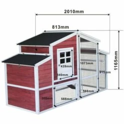 WILTEC Poulailler XXL Avec Nichoir & Abri Spacieux Bois D'épicéa Avec Toit En Bitume 2010x813x1165mm -Poulailler et élevage de la basse-cour Soldes 2022 1526572 4