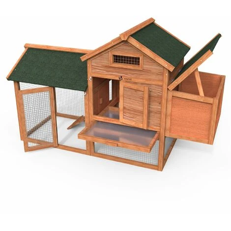 VOUNOT Poulailler En Bois Avec Pondoir Et Perchoir Accueillant 2 Poules 1 VOUNOT Poulailler En Bois Avec Pondoir Et Perchoir Accueillant 2 Poules