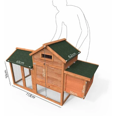 VOUNOT Poulailler En Bois Avec Pondoir Et Perchoir Accueillant 2 Poules 5 VOUNOT Poulailler En Bois Avec Pondoir Et Perchoir Accueillant 2 Poules – Image 5