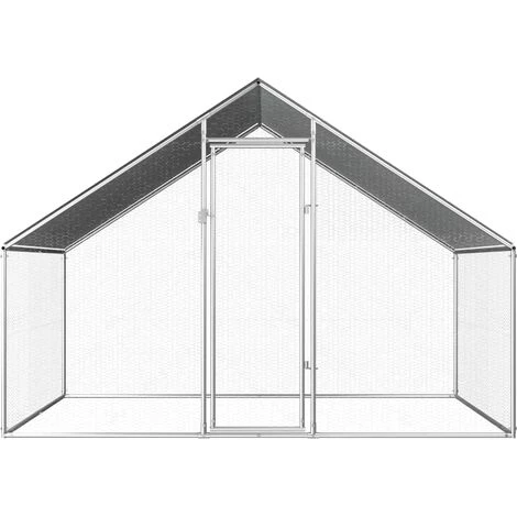 VidaXL Poulailler D'extérieur 2,75 X 2 X 1,92 M Acier Galvanisé - Argent 2 VidaXL Poulailler D'extérieur 2,75 X 2 X 1,92 M Acier Galvanisé - Argent – Image 2