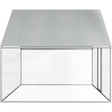 VidaXL Poulailler D'extérieur 2,75 X 2 X 1,92 M Acier Galvanisé - Argent 3 VidaXL Poulailler D'extérieur 2,75 X 2 X 1,92 M Acier Galvanisé - Argent – Image 3