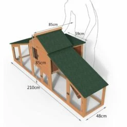 VOUNOT Poulailler En Bois XL Avec Pondoir Et Perchoir -Poulailler et élevage de la basse-cour Soldes 2022 16517335 3