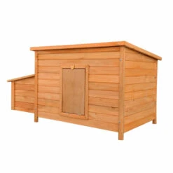 WILTEC Poulailler Marron Rougeâtre Bois 136x74x70cm Nichoir Bac Amovible Nettoyage Abri Niche Maisonnette -Poulailler et élevage de la basse-cour Soldes 2022 17613614 3