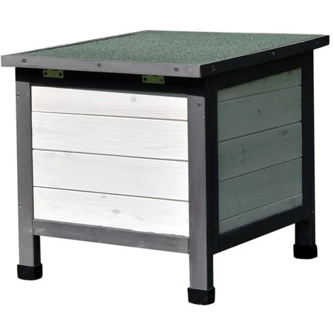 MUCOLA Maison De Chat Blanc/gris Maison De Chat Extérieur Chat Grotte Litière Boîte De Bois Maison De Chat 5 MUCOLA Maison De Chat Blanc/gris Maison De Chat Extérieur Chat Grotte Litière Boîte De Bois Maison De Chat – Image 5