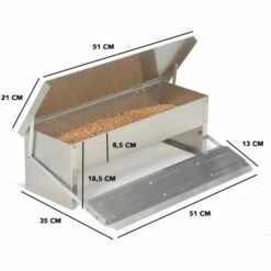 IDMARKET Mangeoire XL Pour Poules Distributeur Automatique à Pédale En Acier 5 Kg -Poulailler et élevage de la basse-cour Soldes 2022 18363609 5