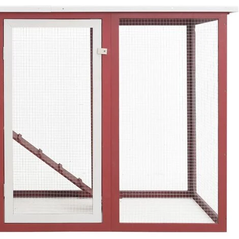 Poulailler D'extérieur Avec 1 Nichoir Rouge Bois VidaXL 5 Poulailler D'extérieur Avec 1 Nichoir Rouge Bois VidaXL – Image 5