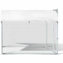 IDMARKET Enclos BOGOTA 4 M² Parc Grillagé 2x2x1,6 M Acier Galvanisé Avec Filet - Naturel -Poulailler et élevage de la basse-cour Soldes 2022 19996424 5