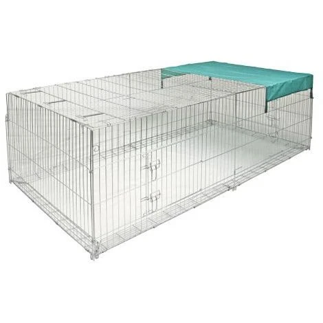 KERBL Enclos Extérieur Avec Toit Gris - Gris 1 KERBL Enclos Extérieur Avec Toit Gris - Gris