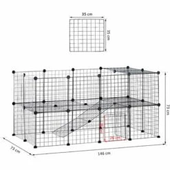PawHut Cage Parc Enclos Pour Animaux Domestiques L 146 X L 73 X H 73 Cm Modulable 2 Niveaux 36 Panneaux Bords Arrondis Fil Métallique Noir - Noir 7 PawHut Cage Parc Enclos Pour Animaux Domestiques L 146 X L 73 X H 73 Cm Modulable 2 Niveaux 36 Panneaux Bords Arrondis Fil Métallique Noir - Noir -Poulailler et élevage de la basse-cour Soldes 2022 24060726 3