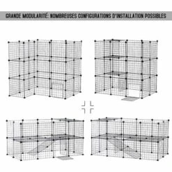 PawHut Cage Parc Enclos Pour Animaux Domestiques L 146 X L 73 X H 73 Cm Modulable 2 Niveaux 36 Panneaux Bords Arrondis Fil Métallique Noir - Noir 8 PawHut Cage Parc Enclos Pour Animaux Domestiques L 146 X L 73 X H 73 Cm Modulable 2 Niveaux 36 Panneaux Bords Arrondis Fil Métallique Noir - Noir -Poulailler et élevage de la basse-cour Soldes 2022 24060726 4