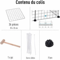 PawHut Cage Parc Enclos Pour Animaux Domestiques L 146 X L 73 X H 73 Cm Modulable 2 Niveaux 36 Panneaux Bords Arrondis Fil Métallique Noir - Noir 9 PawHut Cage Parc Enclos Pour Animaux Domestiques L 146 X L 73 X H 73 Cm Modulable 2 Niveaux 36 Panneaux Bords Arrondis Fil Métallique Noir - Noir -Poulailler et élevage de la basse-cour Soldes 2022 24060726 5