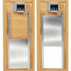 IDMARKET Porte Automatique Poulailler Programmable Heure Et Luminosité Extérieure 22x33 CM -Poulailler et élevage de la basse-cour Soldes 2022 24688591 5