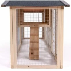 IDMARKET Poulailler VIP Avec Clapier Double XXL En Bois - Naturel -Poulailler et élevage de la basse-cour Soldes 2022 2811558 5