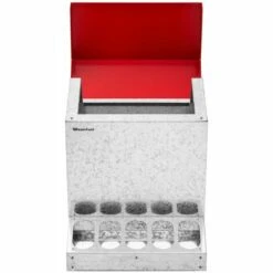 WIESENFIELD Mangeoire Automatique Pour Volaille Poule Canard Oie 12 Kg En Acier Galvanisé - Gris, Rouge -Poulailler et élevage de la basse-cour Soldes 2022 28259342 5
