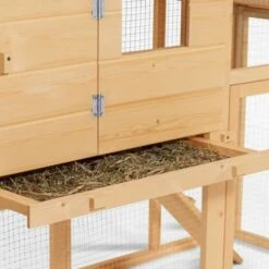 IDMARKET Poulailler COMFORT Avec Pondoir En Bois - Naturel -Poulailler et élevage de la basse-cour Soldes 2022 3106647 4