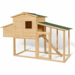 IDMARKET Poulailler COMFORT Avec Pondoir En Bois - Naturel -Poulailler et élevage de la basse-cour Soldes 2022 3106647 5