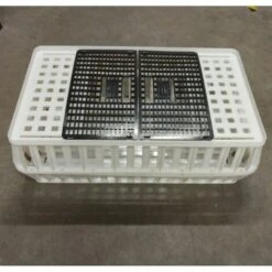 POULAILLER DIRECT Cage De Transport Volaille Conique 80x50x30cm 1 Porte Noire Et Blanche - Blanc -Poulailler et élevage de la basse-cour Soldes 2022 35362102 3