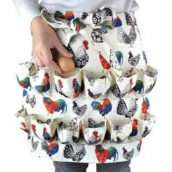 TRIOMPHE Tablier De Collecte D’œufs, 12 Poches Pour Poule Avec Imprimé Coq De Poule Et œufs En Toile, Support Pour Poules Poulailles, Accessoires Au Foyer, Agriculture, Cuisine, Maison De Travail
