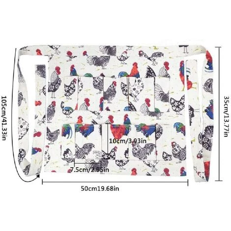 TRIOMPHE Tablier De Collecte D’œufs, 12 Poches Pour Poule Avec Imprimé Coq De Poule Et œufs En Toile, Support Pour Poules Poulailles, Accessoires Au Foyer, Agriculture, Cuisine, Maison De Travail 3 TRIOMPHE Tablier De Collecte D’œufs, 12 Poches Pour Poule Avec Imprimé Coq De Poule Et œufs En Toile, Support Pour Poules Poulailles, Accessoires Au Foyer, Agriculture, Cuisine, Maison De Travail – Image 3