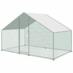 ALICE'S GARDEN Enclos Pour Poulailler 6m² En Acier Galvanisé. Toit Imperméable Et Anti UV. Porte Avec Loquet. 3x2m 6 M²