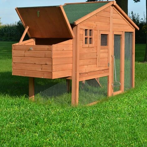 BB-LOISIRAM Poulailler De Luxe En Bois Pour Jardin Exterieur 2-5 Poules Cage Canard 2 Perchoir Nichoir 190 X 67 X 117 Cm 4 BB-LOISIRAM Poulailler De Luxe En Bois Pour Jardin Exterieur 2-5 Poules Cage Canard 2 Perchoir Nichoir 190 X 67 X 117 Cm – Image 4