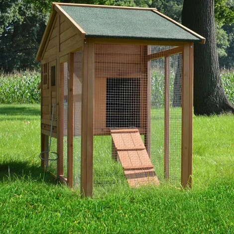 BB-LOISIRAM Poulailler De Luxe En Bois Pour Jardin Exterieur 2-5 Poules Cage Canard 2 Perchoir Nichoir 190 X 67 X 117 Cm 5 BB-LOISIRAM Poulailler De Luxe En Bois Pour Jardin Exterieur 2-5 Poules Cage Canard 2 Perchoir Nichoir 190 X 67 X 117 Cm – Image 5
