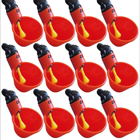 TRIOMPHE Breuvoir De Poulet, 12 PCS Automatique Pour Poulailler Distributeurs D'eau Automatique Pour Poulet Canard Volaille Eau Potable Tasses Abreuvoir Mangeoire Pour Bétail Poule 1 TRIOMPHE Breuvoir De Poulet, 12 PCS Automatique Pour Poulailler Distributeurs D'eau Automatique Pour Poulet Canard Volaille Eau Potable Tasses Abreuvoir Mangeoire Pour Bétail Poule