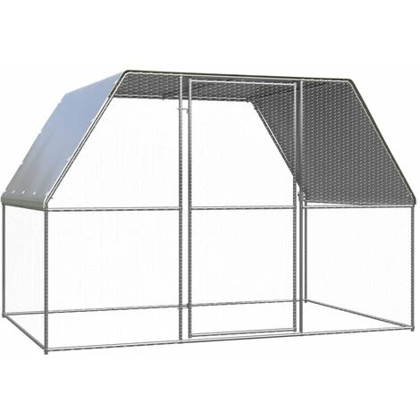 VidaXL Poulailler D'extérieur 3x2x2 M Acier Galvanisé - Argent 1 VidaXL Poulailler D'extérieur 3x2x2 M Acier Galvanisé - Argent