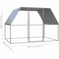 VidaXL Poulailler D'extérieur 3x2x2 M Acier Galvanisé - Argent 9 VidaXL Poulailler D'extérieur 3x2x2 M Acier Galvanisé - Argent -Poulailler et élevage de la basse-cour Soldes 2022 42448301 5