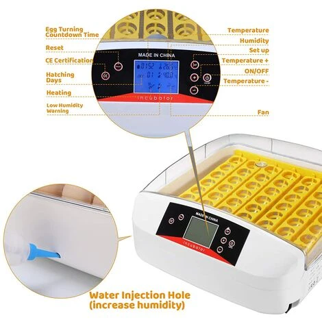 BAMNY Couveuse Automatique De 55 ?ufs, Incubateur D'oeufs Transparent Et Digital, Incubateur à Oeufs Avec Affichage LED De La Température Et Contr?le De L'humidité, Pour Dinde/Oie/Oiseau/Caille/Poulet 3 BAMNY Couveuse Automatique De 55 ?ufs, Incubateur D'oeufs Transparent Et Digital, Incubateur à Oeufs Avec Affichage LED De La Température Et Contr?le De L'humidité, Pour Dinde/Oie/Oiseau/Caille/Poulet – Image 3