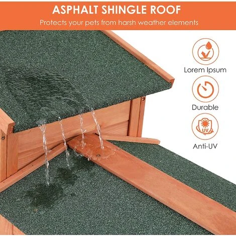 BAMNY Clapier Boi Exterieur, Cage à Lapin, Petit Enclos Pour Animaux, Avec Escaliers, Imperméable, Facile à Nettoyer, Grille Stable, 150 X 54 X 89,5 Cm 4 BAMNY Clapier Boi Exterieur, Cage à Lapin, Petit Enclos Pour Animaux, Avec Escaliers, Imperméable, Facile à Nettoyer, Grille Stable, 150 X 54 X 89,5 Cm – Image 4