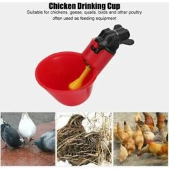 TANABATA Breuvoir De Poulet, 10 PCS Automatique Pour Volaille Distributeurs D'eau Automatique Avec Tasses D'arrosage Pour Poulailler Poulet Canard Volaille Abreuvoir Mangeoire -Poulailler et élevage de la basse-cour Soldes 2022 44322339 5
