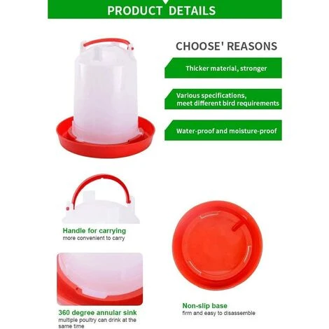 TANABATA Kit D'alimentation Et D'eau Pour Poussin Pour Fontaines De Volaille Jusqu'à 12 Poussins, Gril Facile à Nettoyer, Très Pratique Pour Poulailler 4 TANABATA Kit D'alimentation Et D'eau Pour Poussin Pour Fontaines De Volaille Jusqu'à 12 Poussins, Gril Facile à Nettoyer, Très Pratique Pour Poulailler – Image 4