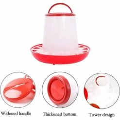 TANABATA Lot De 2 Abreuvoirs Mangeoire 3 Kg Rouge Et Blanc -Poulailler et élevage de la basse-cour Soldes 2022 44322377 3