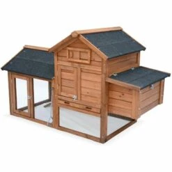 ALICE'S GARDEN Poulailler En Bois GALINETTE, 3 Poules, Cage à Poule Avec Enclos - Bois