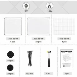 SONGMICS Enclos Pour Petit Animal, Clôture Modulable, Transparent LPC004W01 - Blanc -Poulailler et élevage de la basse-cour Soldes 2022 45295291 4