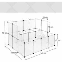 SONGMICS Enclos Pour Petit Animal, Clôture Modulable, Transparent LPC004W01 - Blanc -Poulailler et élevage de la basse-cour Soldes 2022 45295291 5