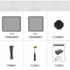 SONGMICS Enclos Pour Petits Animaux Avec Fond, Cage Modulable Pour Cochon D’Inde, Hamster, Lapin, Rongeur, Petits Animaux Domestiques, Gris LPC002G01 - Gris -Poulailler et élevage de la basse-cour Soldes 2022 45295411 4