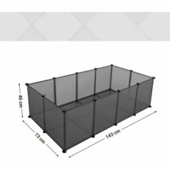 SONGMICS Enclos Pour Petits Animaux Avec Fond, Cage Modulable Pour Cochon D’Inde, Hamster, Lapin, Rongeur, Petits Animaux Domestiques, Gris LPC002G01 - Gris -Poulailler et élevage de la basse-cour Soldes 2022 45295411 5