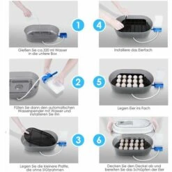 PEDY Couveuse Automatique De 18 œufs Au Plus, Incubateur D'oeufs Transparent Et Digital, Affichage Et Contrôle De La Température, Pour Dinde/Oie/Oiseau/Caille/Poulet, Avec Instructions Multilingues -Poulailler et élevage de la basse-cour Soldes 2022 45430830 3